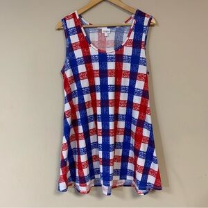 LuLaRoe Patriotic Perfect Swing Tank Top Women Large Flowy Loose Relaxed Summer